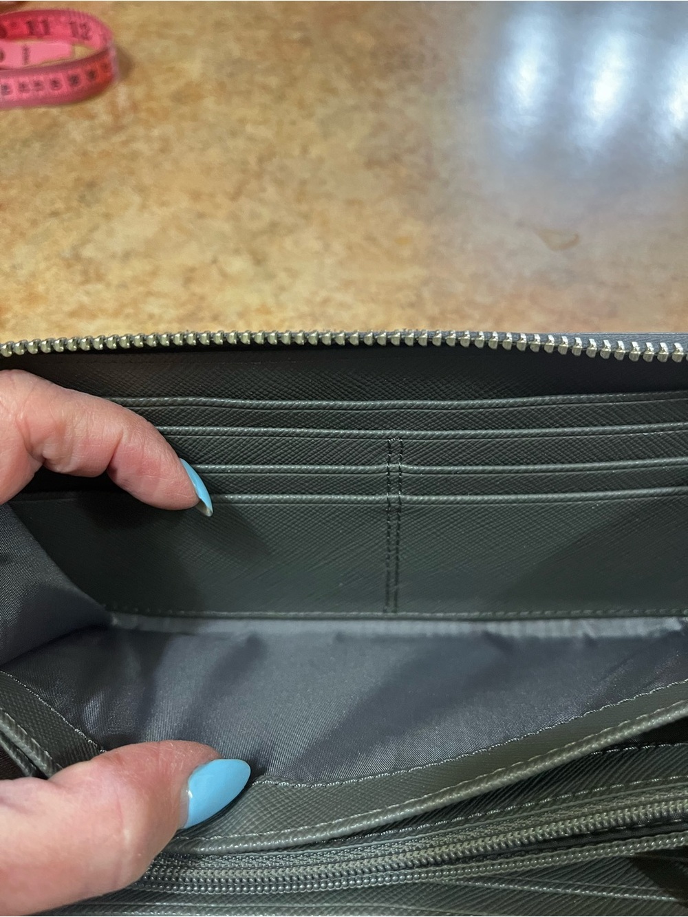 Coach Gray Signature Zip Wallet - Picture 6 of 6